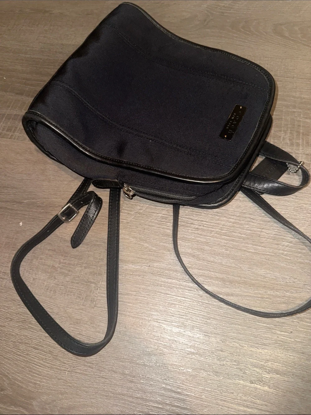 Coach Vintage Neo Neoprene Leather Backpack Black Mini Book Bag 90s Y2K